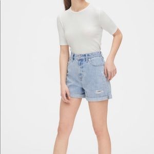 Denim mom shorts